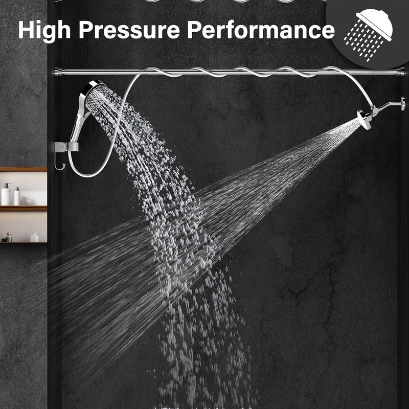 NTPN Dual Shower Head with Handheld for Couples: High Pressure Double Shower Heads for Two People - Adjustable Two Showerhead System with 3 Flow Settings Fits 2 Person Bathroom (Chrome) - Image 5